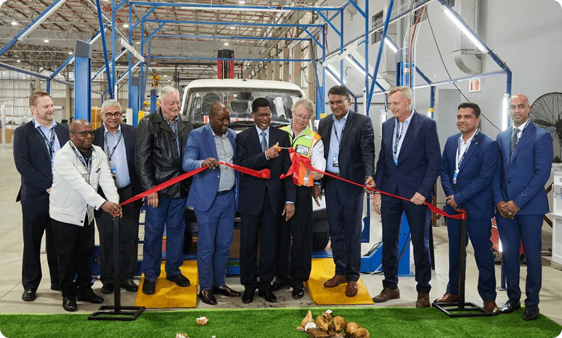 Mahindra production facility ribbon cutting ceremony