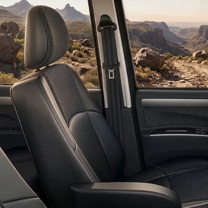 Mahindra Karoo Dawn interior leather and technology
